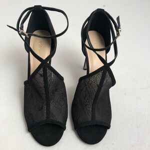 BCBGeneration Mikesha black heeled open toe sandal 8
